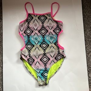 Breaking Waves girls one piece bathing suit